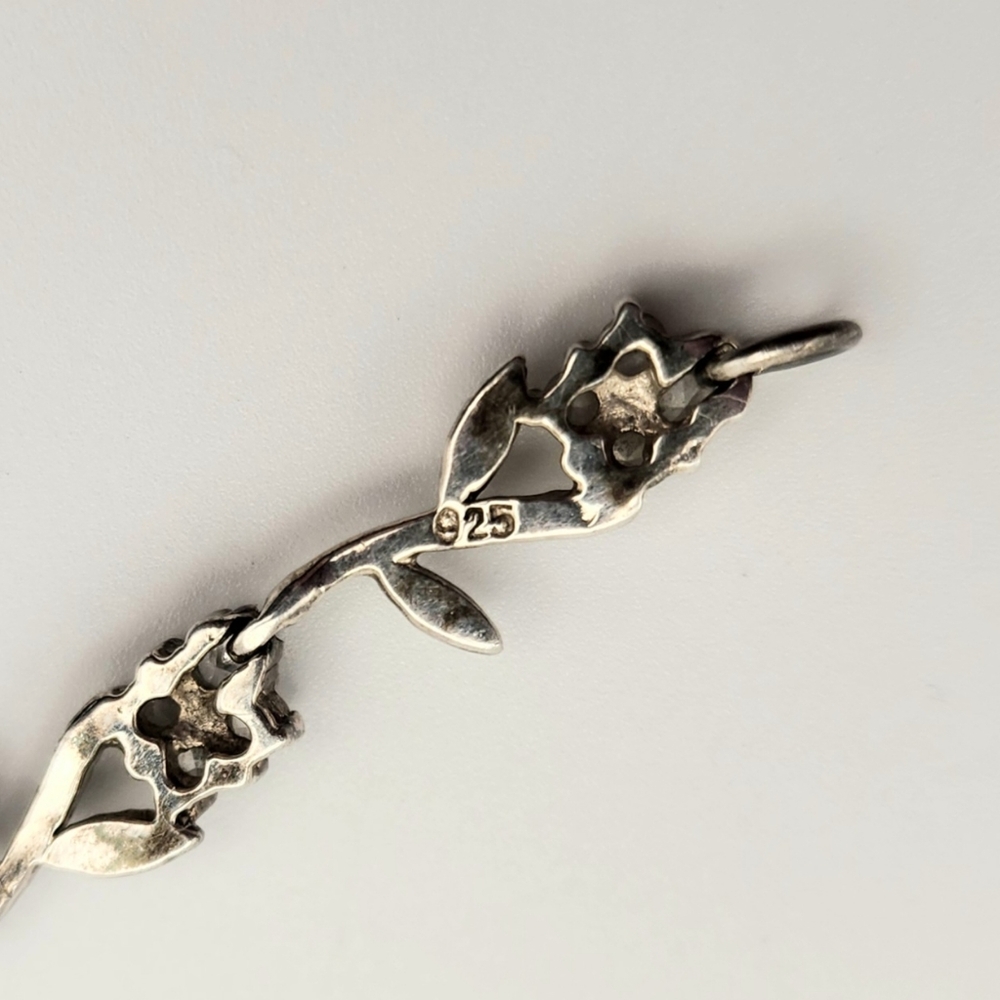925 Silver Floral Bracelet - Picture 5 of 8